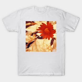 Autumn Floral Relief T-Shirt